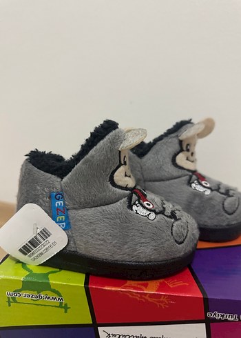 Gezer Gri Erkek Çocuk Sıcak Ev Terliği Mickey Desenli