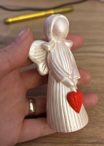 Kırmızı Kalpli Beyaz Melek Biblo - Görsel 4