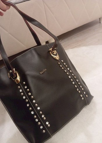 Mango Siyah Deri Tokalı Kadın Çanta - Görsel 6