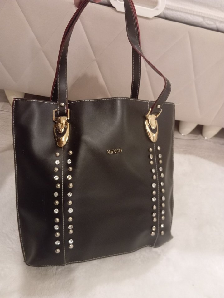 Mango Siyah Deri Tokalı Kadın Çanta - Görsel 2