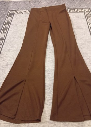 Kadın Kahverengi Bol Kesim Uzun Kumaş Pantolon - Görsel 3