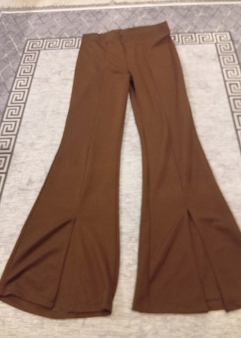 Kadın Kahverengi Bol Kesim Uzun Kumaş Pantolon - Görsel 2