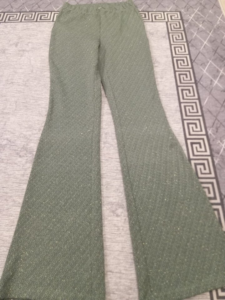 Gri Kadın Pilili Uzun Kumaş Pantolon - Görsel 2