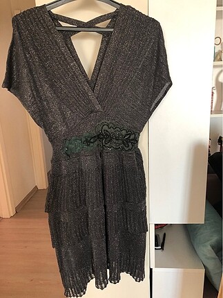 Mango suit simli parti elbisesi