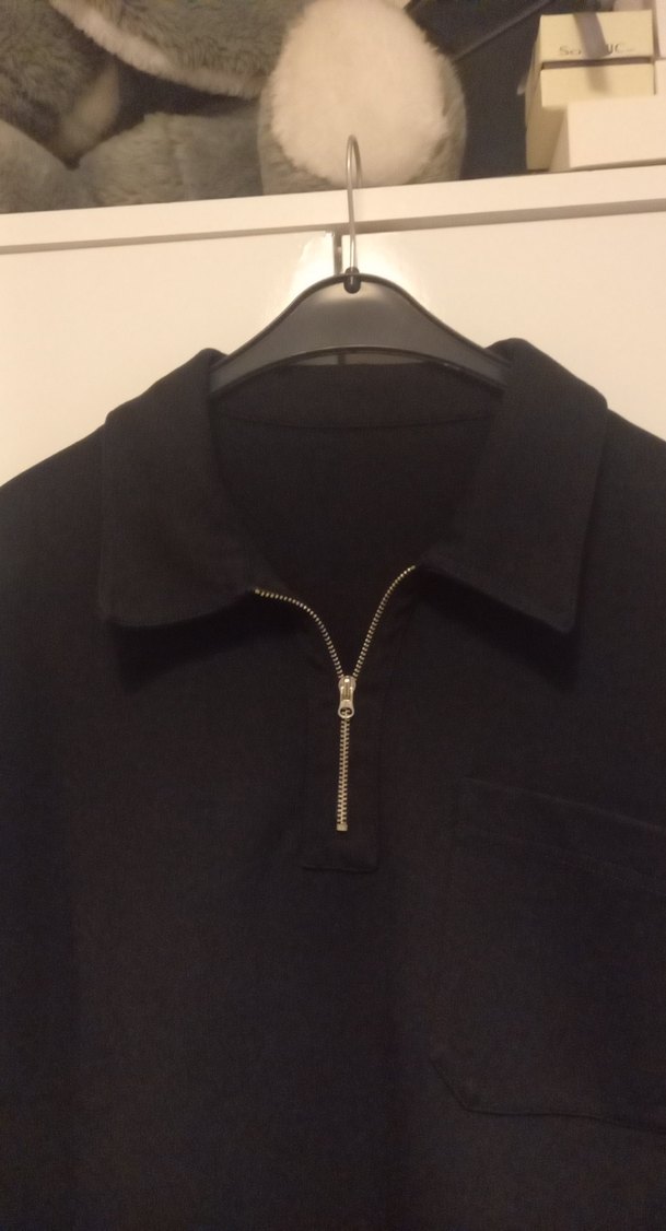 Siyah Fermuarlı Erkek Polo Tişört - Görsel 2