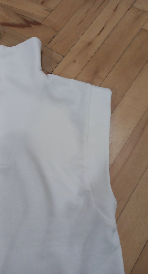 Fermuarlı ekru Kolsuz Kadın sweat - Görsel 4