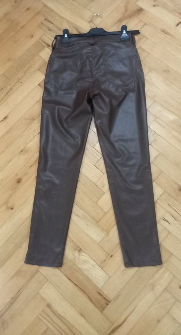 Kahverengi Deri Kadın Pantolon - Görsel 3