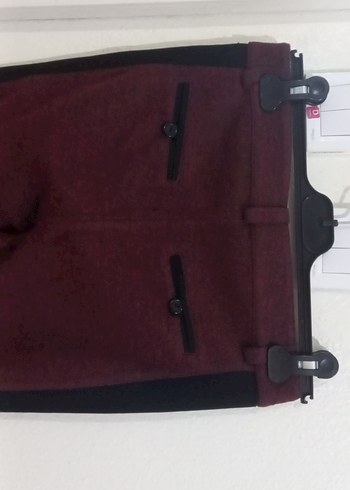 Bordo Siyah Kadın Kumaş Pantolon - Görsel 2