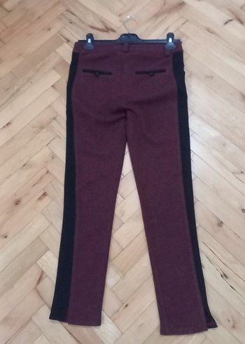 Bordo Siyah Kadın Kumaş Pantolon - Görsel 6