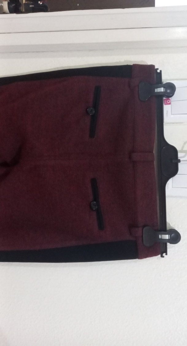 Bordo Siyah Kadın Kumaş Pantolon - Görsel 2