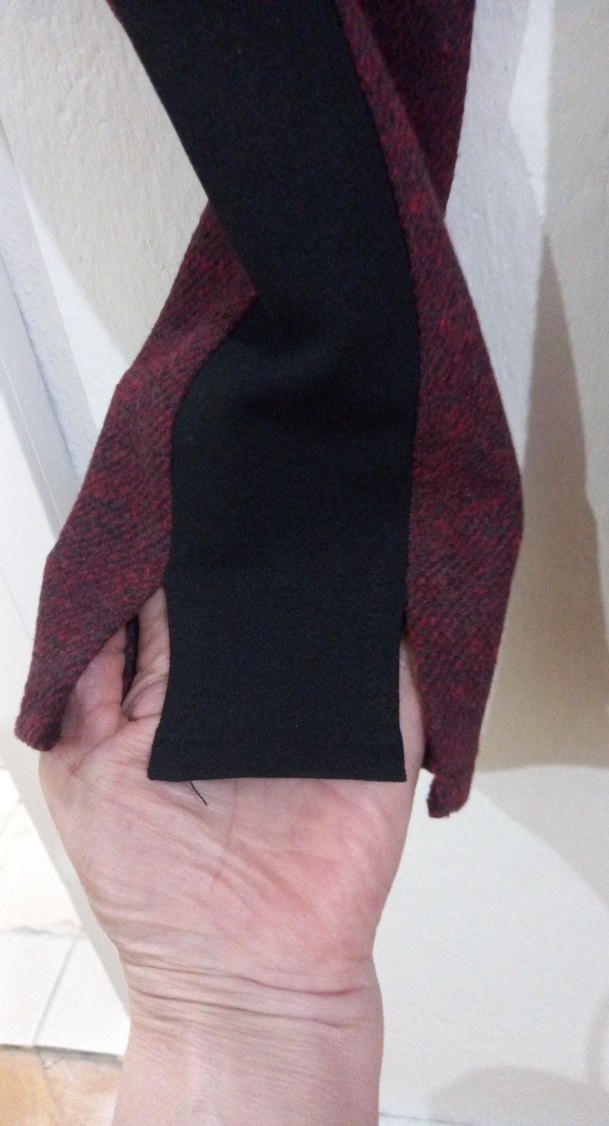 Bordo Siyah Kadın Kumaş Pantolon - Görsel 4