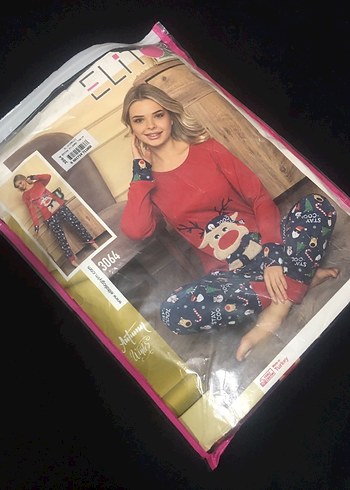 Yılbaşı Geyikli Pijama Takımı - Görsel 3