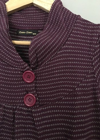 Düğmeli Kısa Kollu Mor Triko Elbise - Görsel 3