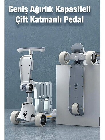 Beden Renk Ally Ayarlanabilir Yükseklik 3 Tekerlekli Çocuk Scooterı Katlana