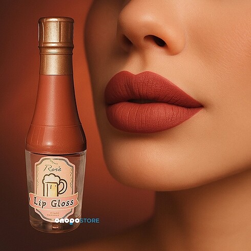 Beden çeşitli Renk Rose Champagne Matte Lip Gloss | Uzun Süre Kalıcı & Lüks Şampany