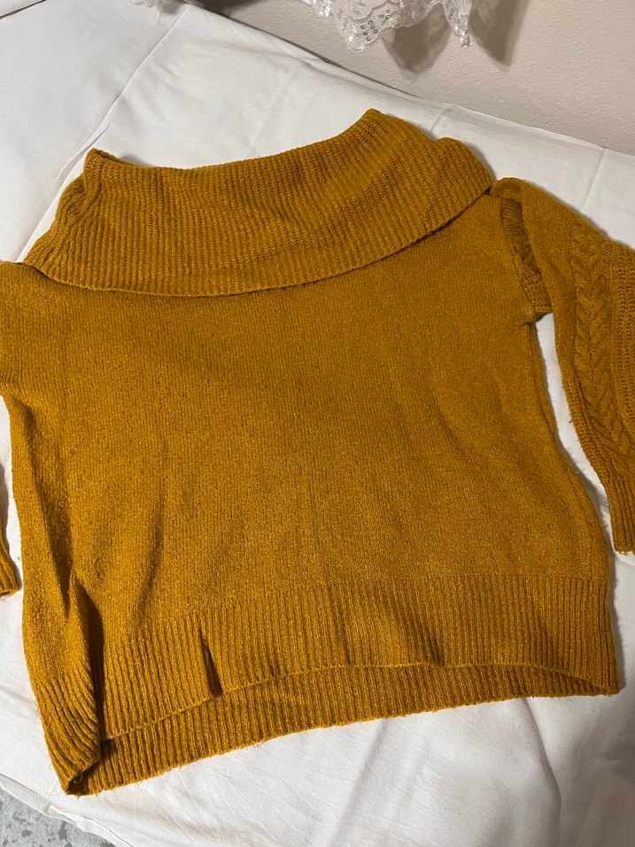 Kadın Sarı Bohem Örgü Kazak - Görsel 2