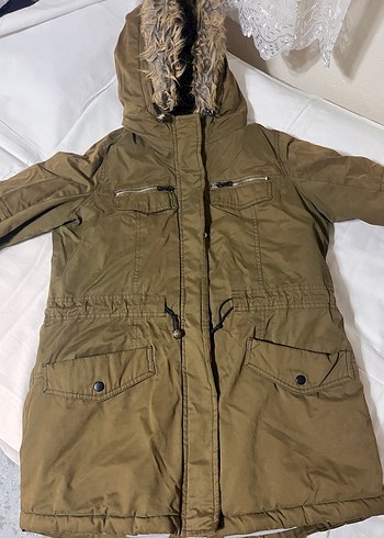 Kürklü Kapüşonlu Kadın Kahverengi Kaban - Görsel 3