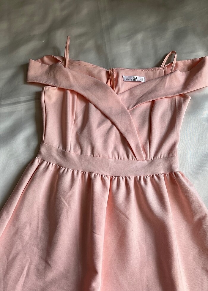 Pudra pembesi elbise - Görsel 4