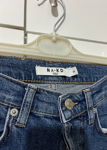 36 Beden mavi Renk Düğmeli Midi Boy Kadın Kot Pantolon