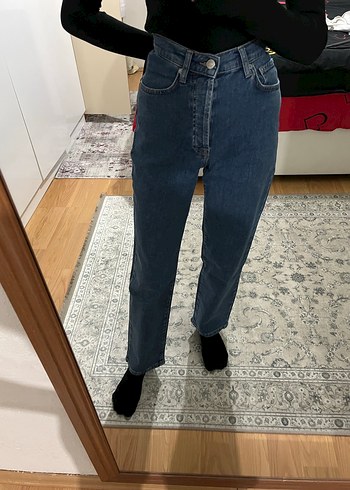 Düğmeli Midi Boy Kadın Kot Pantolon