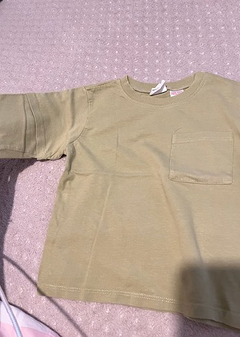 Çocuk için haki uzun kollu içlik - Görsel 3