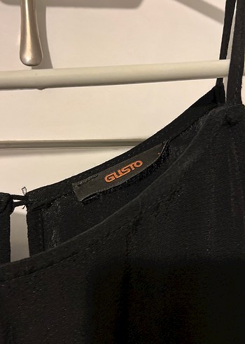 Siyah Uzun Askılı saten Kadın Elbise - Görsel 3