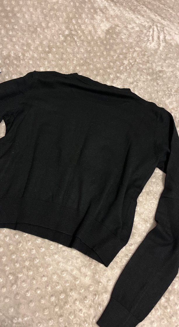 Kadın triko siyah kazak - Görsel 2