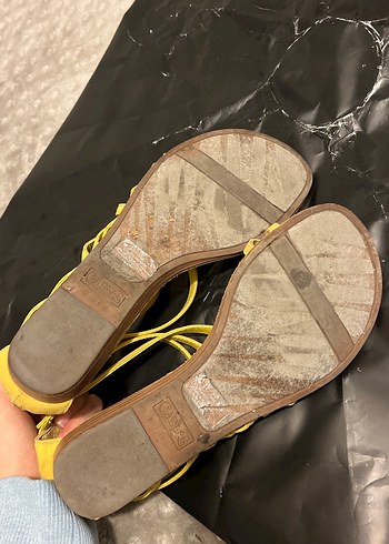 Sarı Dolgu Topuklu Kadın Sandalet - Görsel 5