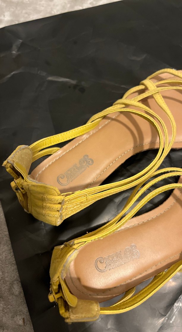 Sarı Dolgu Topuklu Kadın Sandalet - Görsel 4