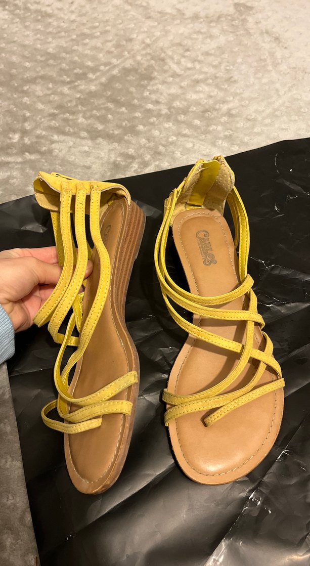 Sarı Dolgu Topuklu Kadın Sandalet - Görsel 2