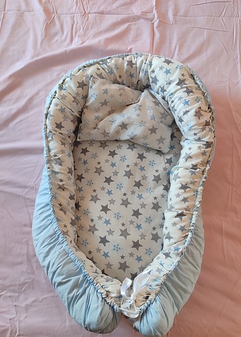 Gri Yıldız Desenli Bebek Uyku Yuva Seti - Görsel 3