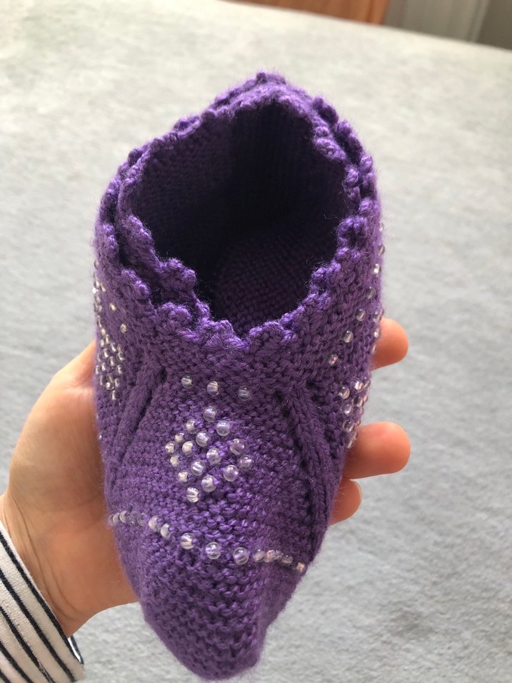 Mor Örgü Kız Çocuk Ev Terliği - Görsel 3