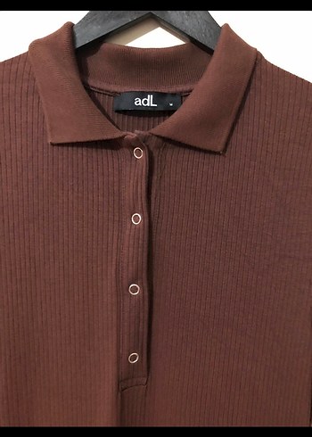 Kahverengi Polo Yaka Uzun Elbise - Görsel 3