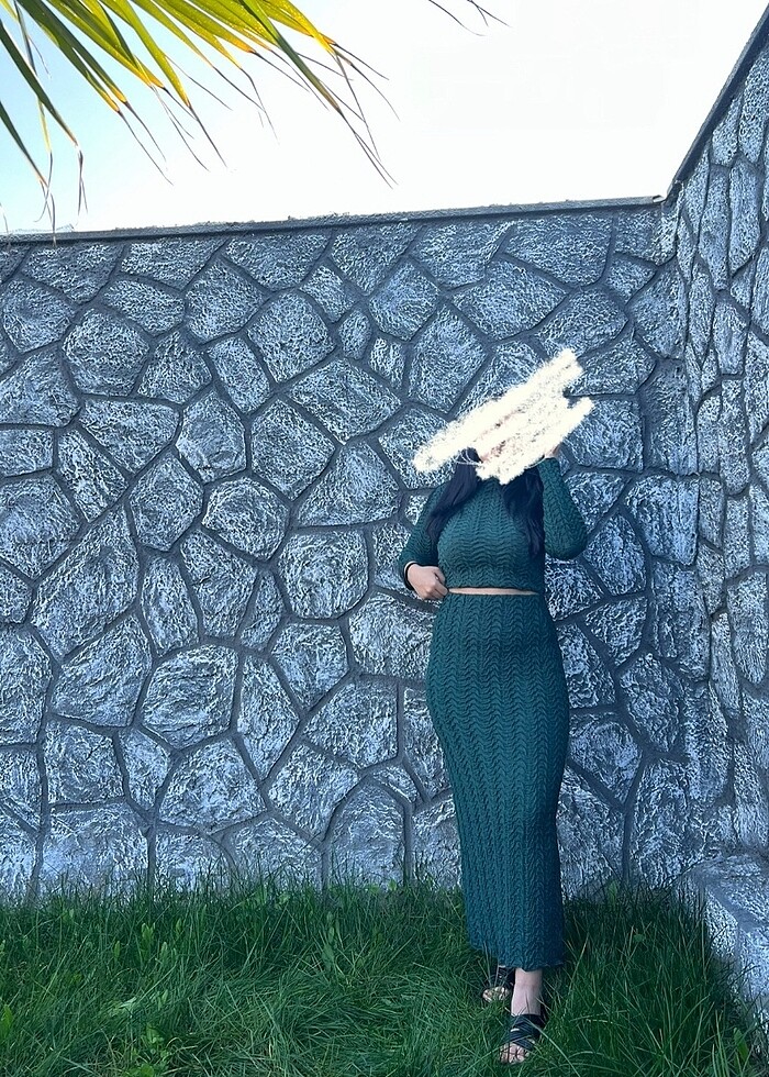 Balıkçı yaka bluz etek takım - Görsel 3