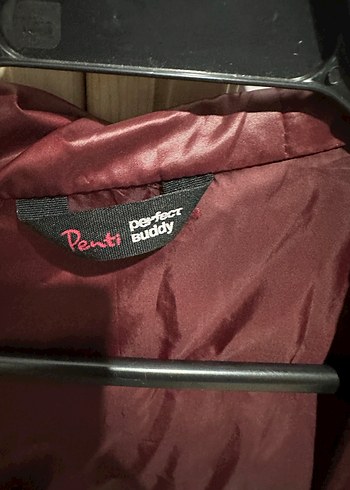 Bordo Parlak Bel Detaylı Kadın Yağmurluk penti large beden - Görsel 4