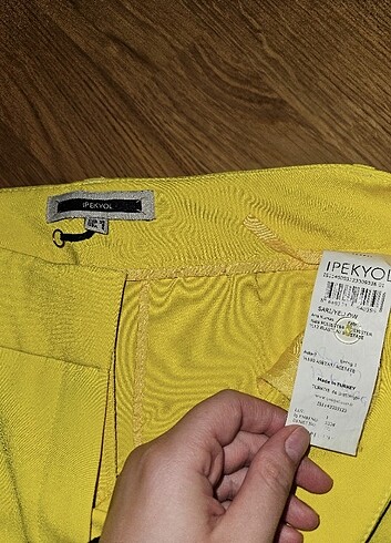 s Beden sarı Renk İpekyol Sarı Kumaş Pantolon