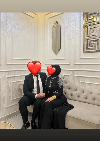 Abiye Boncuk İşlemeli Uzun Siyah Gotik Nişan Elbisesi