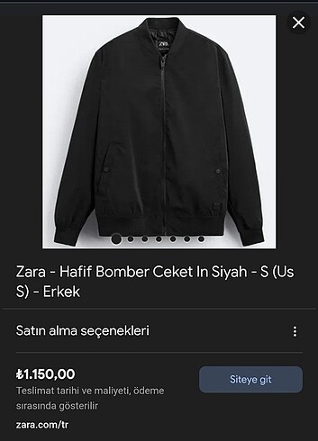 Zara bomber ceket 