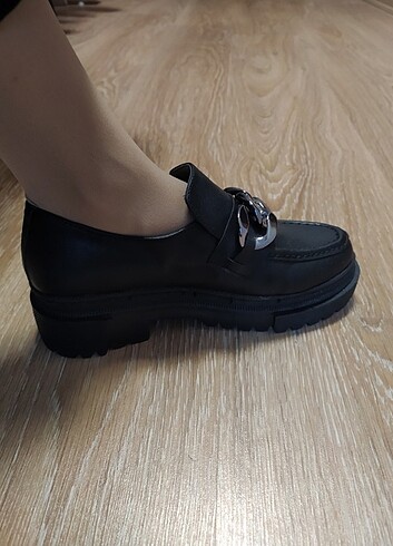35 Beden siyah Renk Kadın loafer ayakkabı 