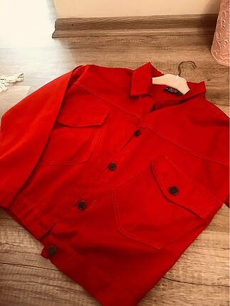 Kırmızı kısa ince ceket #ceket #kotceket