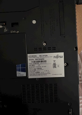  Beden Renk Gri Fujitsu Dizüstü Bilgisayar