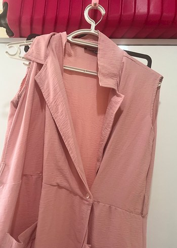 Pembe Uzun Kollu Salaş Kadın Elbise - Görsel 3