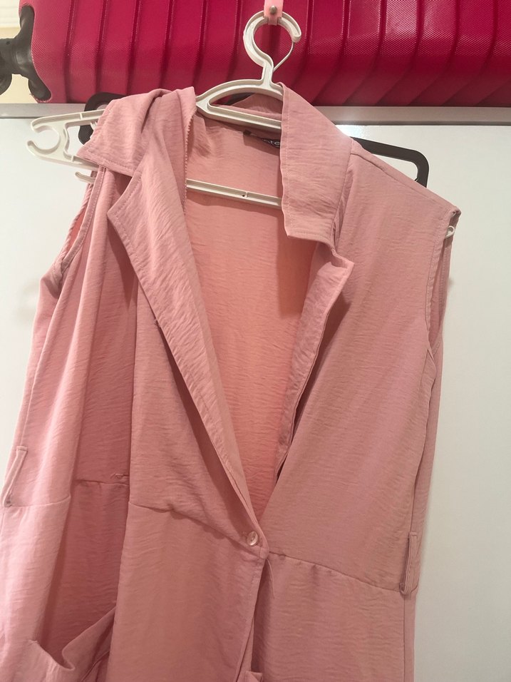 Pembe Uzun Kollu Salaş Kadın Elbise - Görsel 3