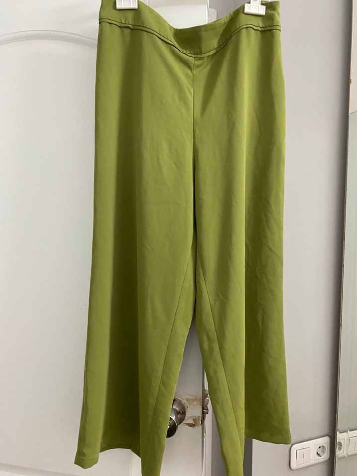 Yeşil Salaş Kadın Kumaş Pantolon - Görsel 2