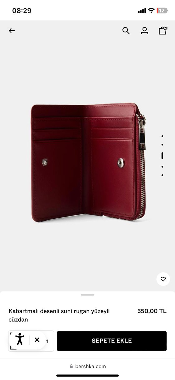 Bershka bordo suni deri cüzdan - Görsel 2