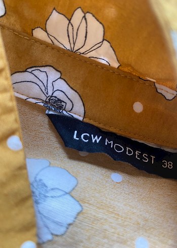 LC Waikiki Lc waikiki modest Sarı Çiçekli Uzun Bohem Elbise