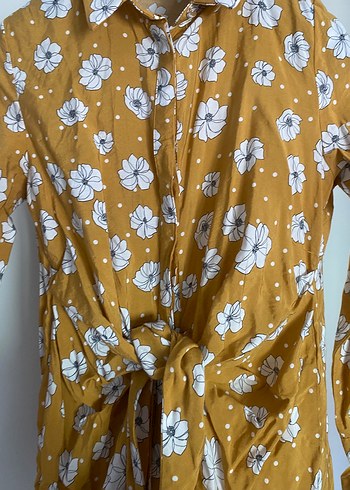 38 Beden sarı Renk Lc waikiki modest Sarı Çiçekli Uzun Bohem Elbise