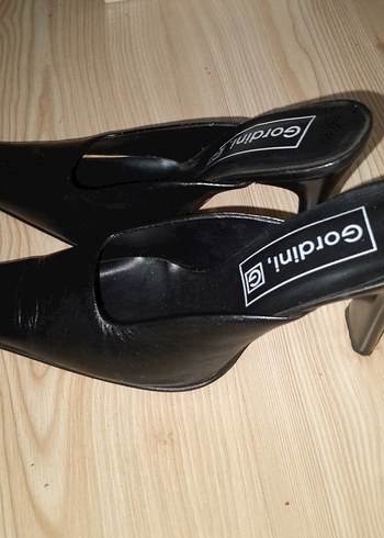 Siyah Stiletto Topuklu Klasik terlik İthal hakiki deri - Görsel 2