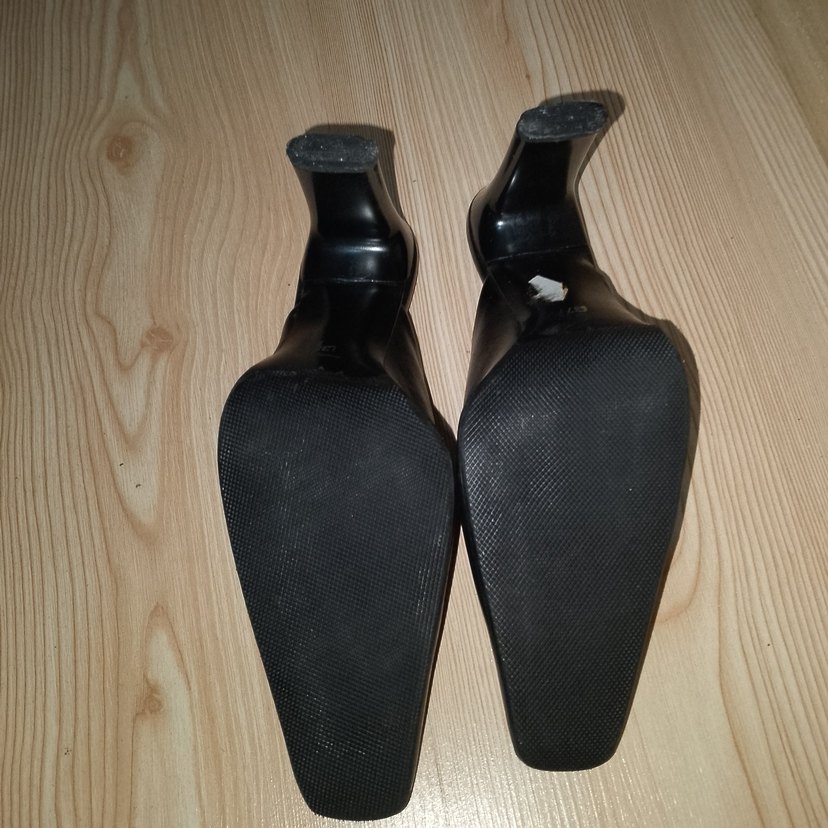 Siyah Stiletto Topuklu Klasik terlik İthal hakiki deri - Görsel 5