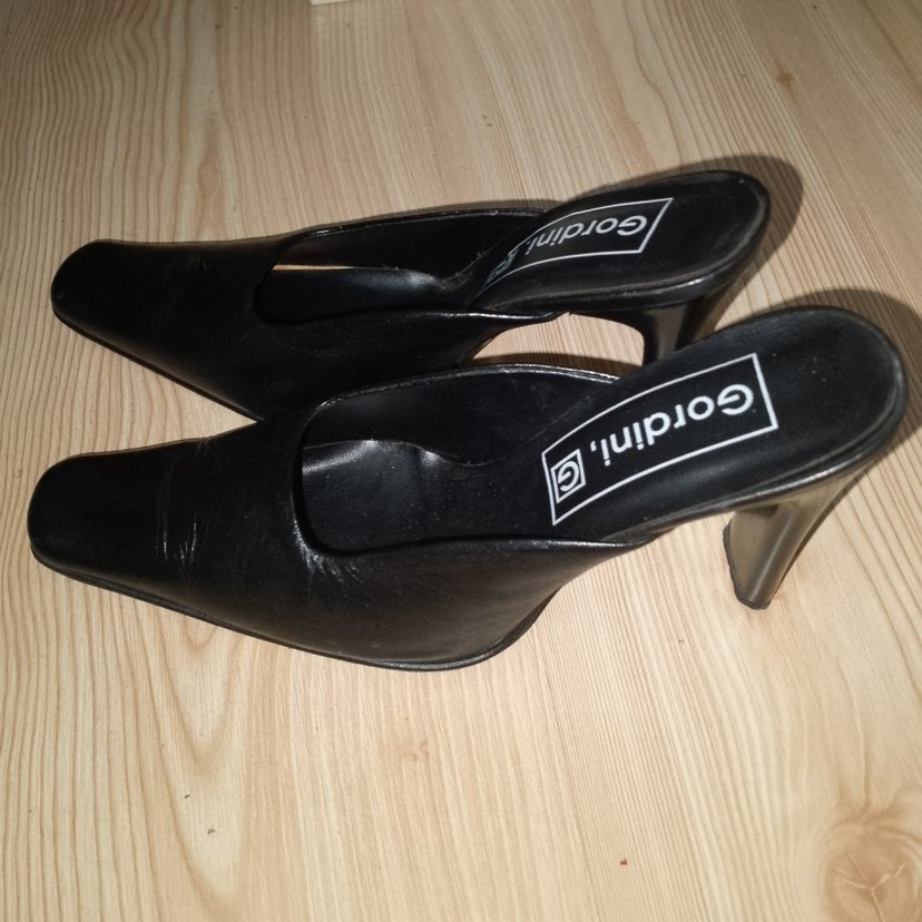 Siyah Stiletto Topuklu Klasik terlik İthal hakiki deri - Görsel 2